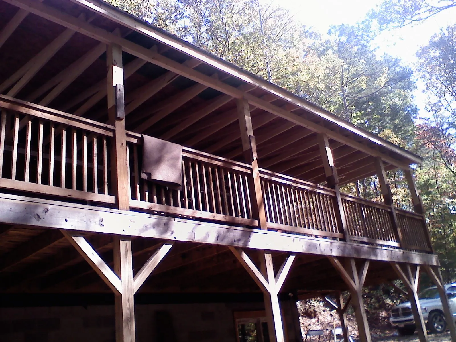 Timber framing under a new elevated porch and deck — Roof Leak Repair in Kittanning by Roofing Brothers